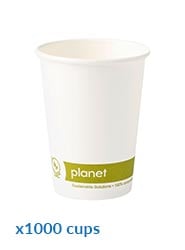 7oz/207ml Single Wall PLA Biodegradable Paper Cups  - Box of 1000
