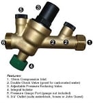 Beverage Group (BG04), all in one valve, 15mm Compression x 3/4