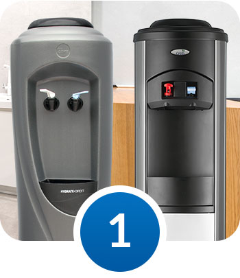 Select a stylish water cooler to rent.