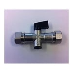 Isolation Valve, 15mm, with double check valve, Compression