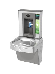 Oasis PV8EBFY Hands-free Bottle Filler + Refrigerated Vandal-resistant VersaCooler with Counter